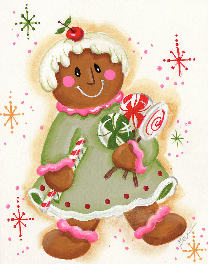 Gingerbread Girl Painting by Beverly Johnston