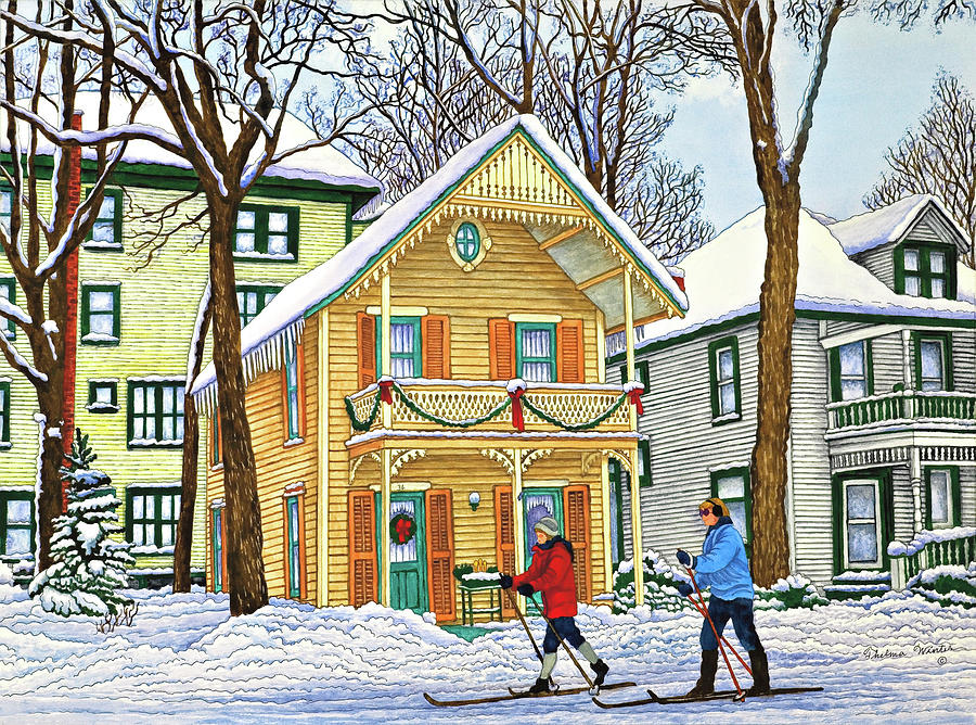 Cross Country Skier Painting - Gingerbread House In Chautauqua by Thelma Winter