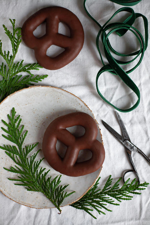 Gingerbread Pretzels With Chocolate Coating Photograph by Alicja Koll