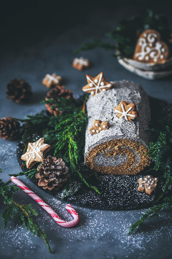 Gingerbread Roll Cake With Poppy Seed Filling Photograph by Malgorzata Laniak
