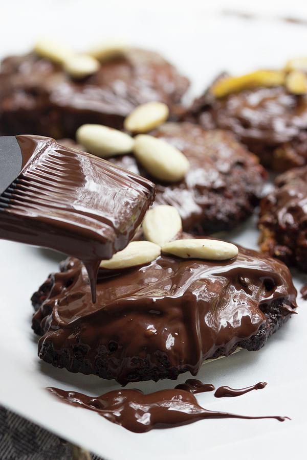 Gingerbread With Chocolate And Almonds Photograph by Charlotte Von Elm
