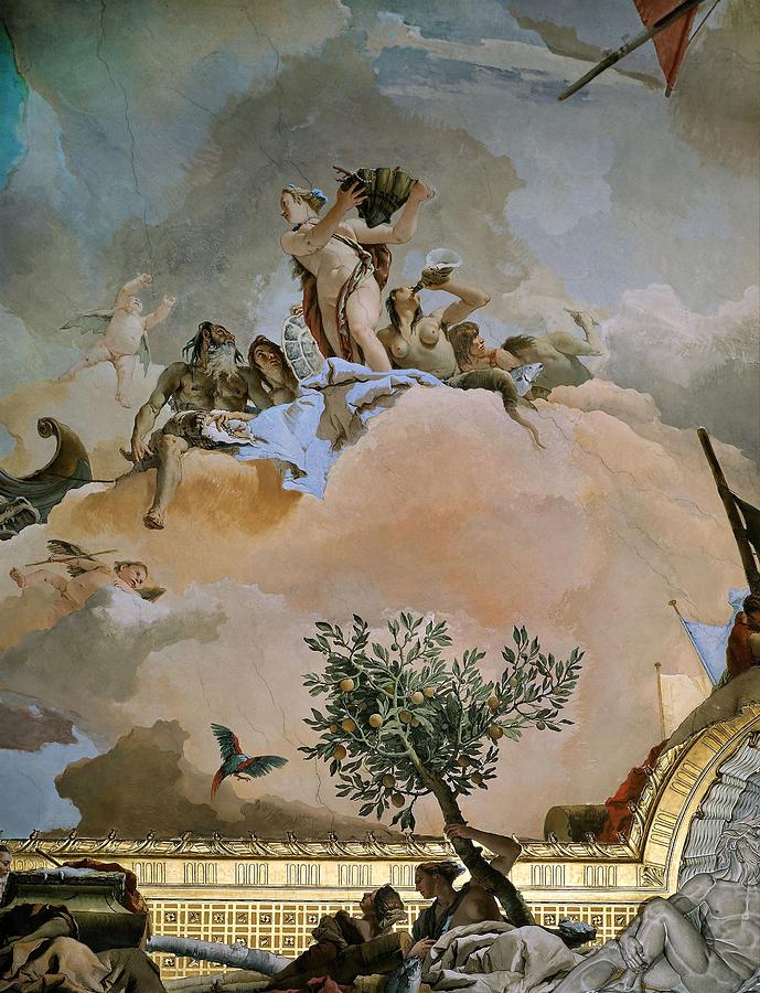 Giovanni Battista Tiepolo Painting - Giovanni Battista Tiepolo / Throne Room The Glory of Spain, 1762-1766, Fresco. by Giambattista Tiepolo -1696-1770-