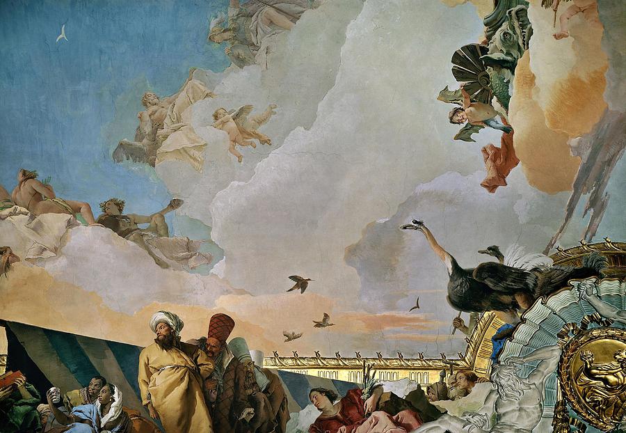Giovanni Battista Tiepolo Painting - Giovanni Battista Tiepolo / Throne Room The Glory of Spain. Allegory of Africa,1762-1766, Fresco. by Giambattista Tiepolo -1696-1770-