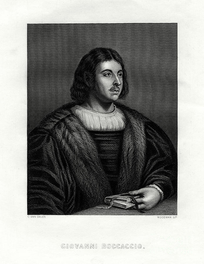 Giovanni Boccaccio, Italian Author Drawing by Print Collector