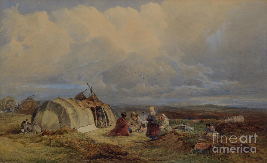 Gipsy Encampment Painting by Edward Duncan