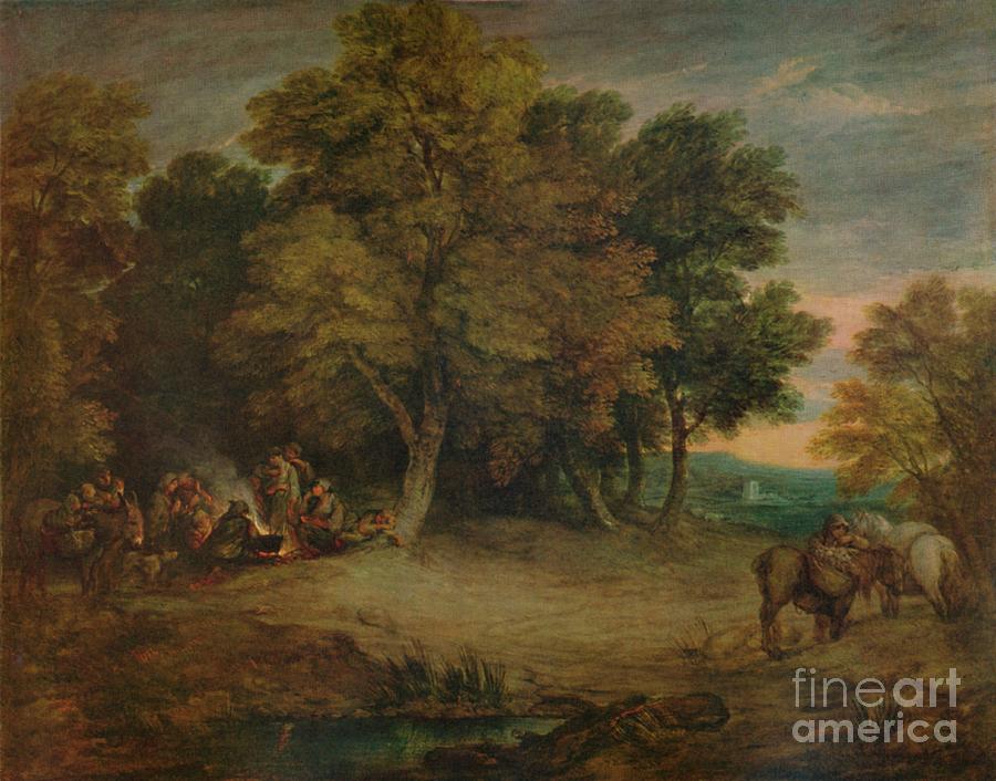 Gipsy Encampment Sunset Circa 1758 Drawing by Print Collector