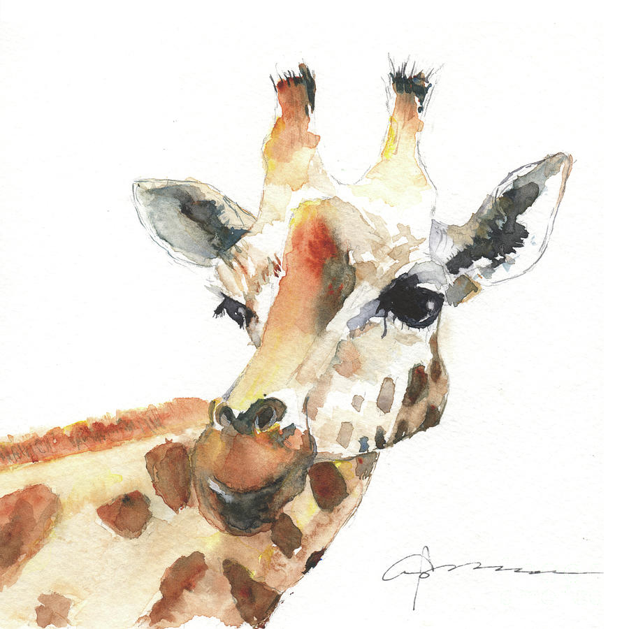 Giraffe Painting by Claudia Hafner