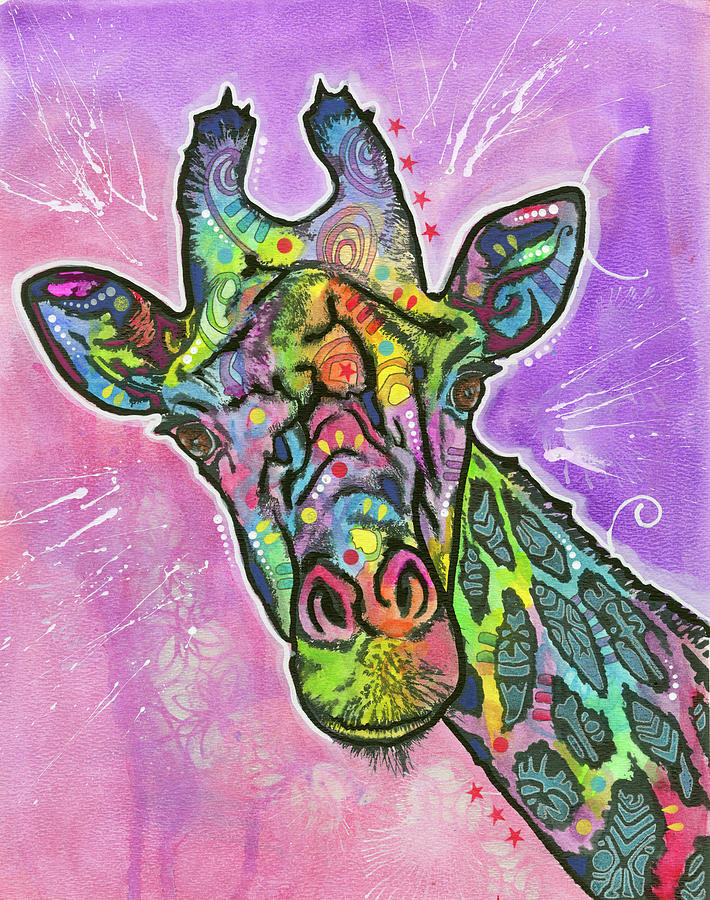 Animal Mixed Media - Giraffe by Dean Russo- Exclusive