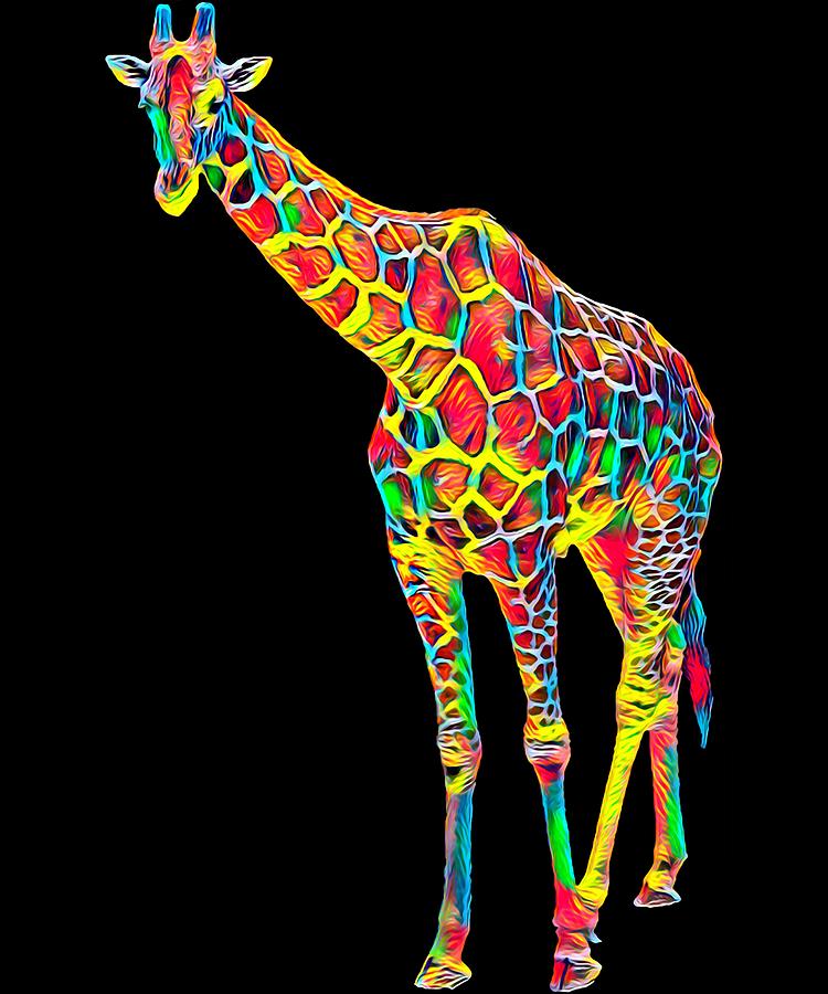 Giraffe Full Body Colored Design Africa Jungle Party Science Digital ...