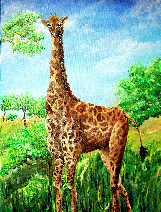 Giraffe Painting by Medea Ioseliani