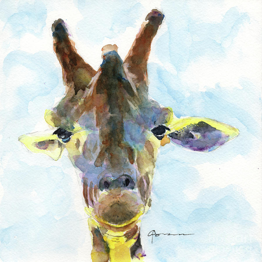 Giraffe No 2 Painting by Claudia Hafner
