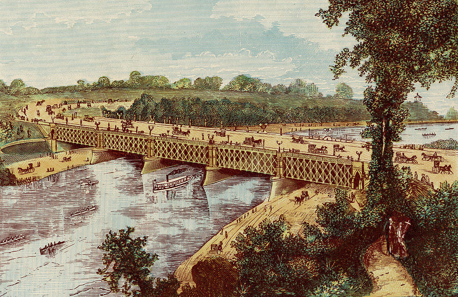 Girard Avenue Bridge in Philadelphia Painting by Unknown