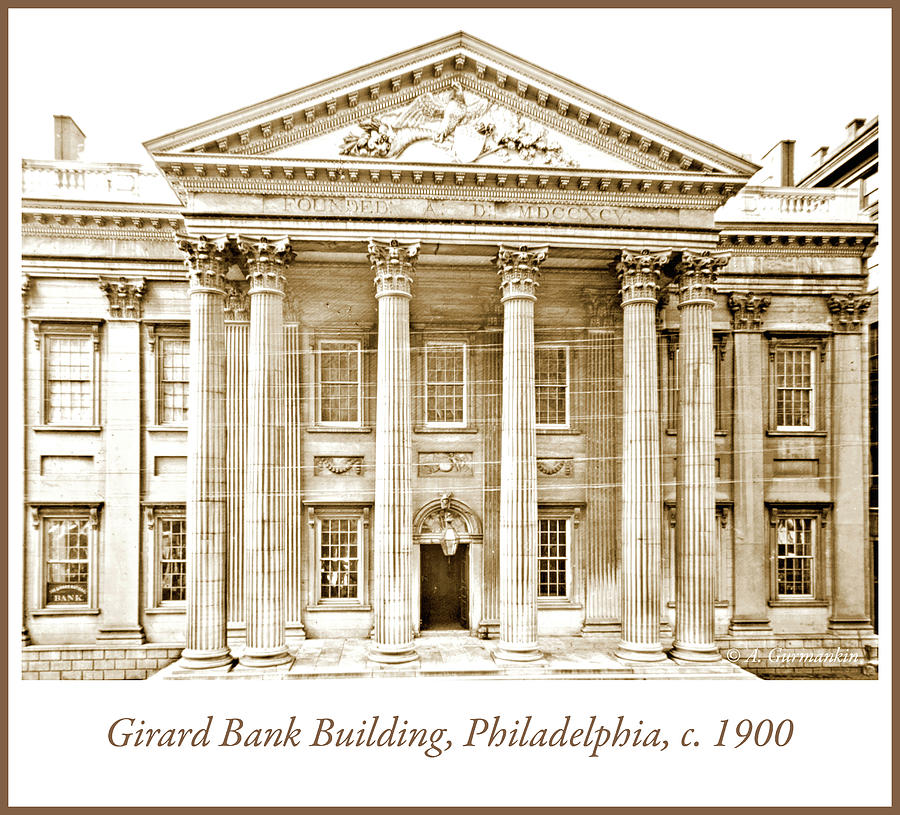 Girard Bank Building, Philadelphia, c. 1900, Vintage Photograph Photograph by A Macarthur Gurmankin