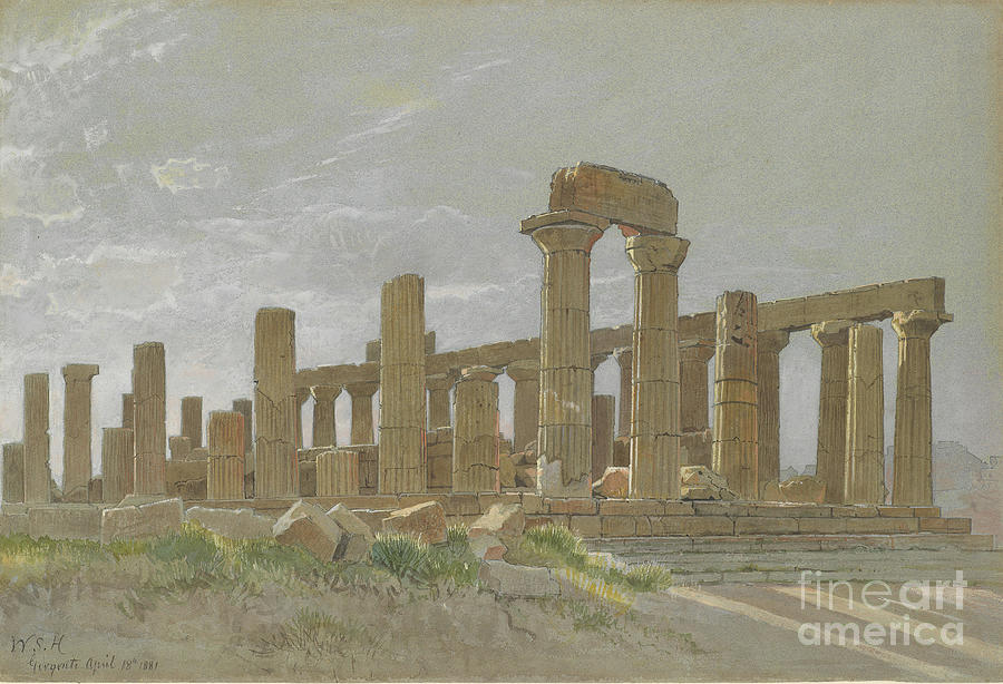 Girgenti The Temple Of Juno Lacinia Drawing by Heritage Images