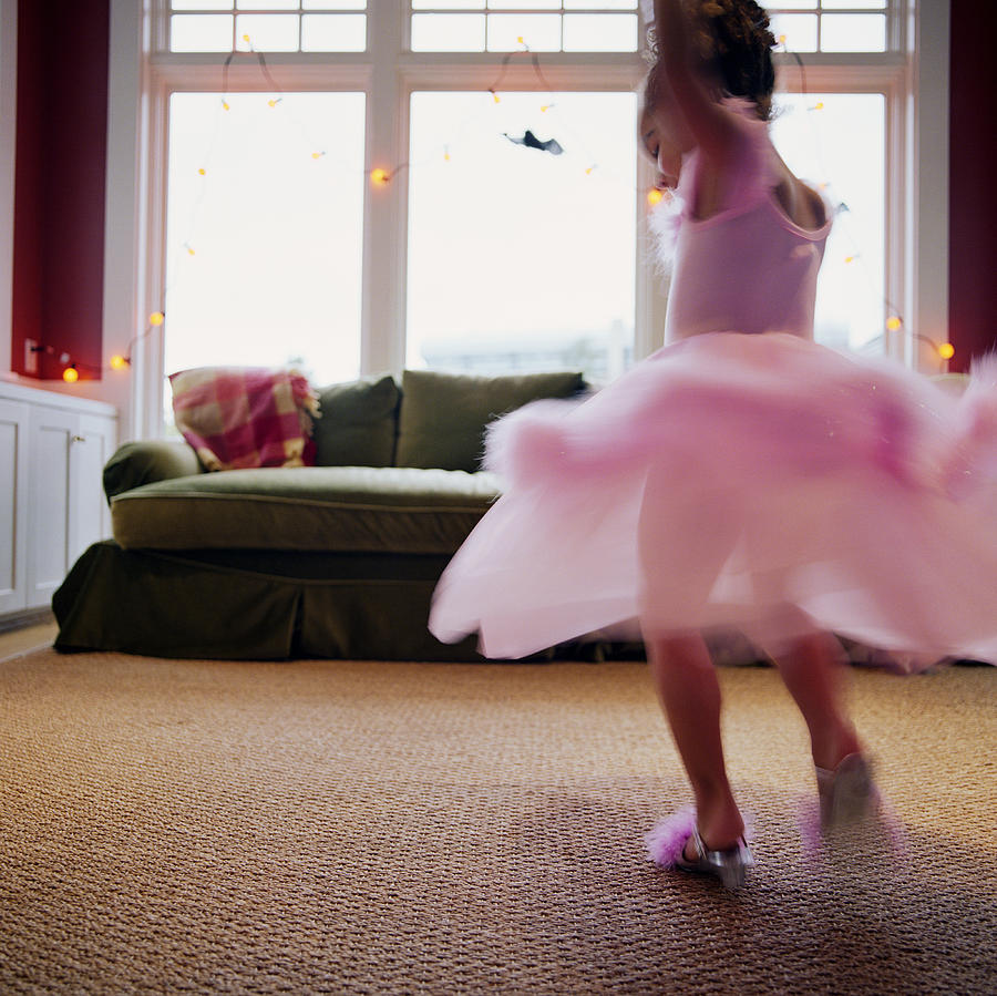 Girl 4-6 In Ballerina Costume, Dancing Photograph by Chad Baker/jason Reed/ryan Mcvay