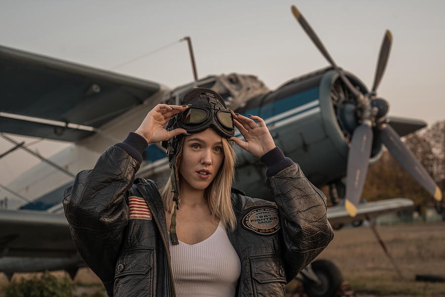 Girl And Airplane Photograph by Arsen Alaberdov