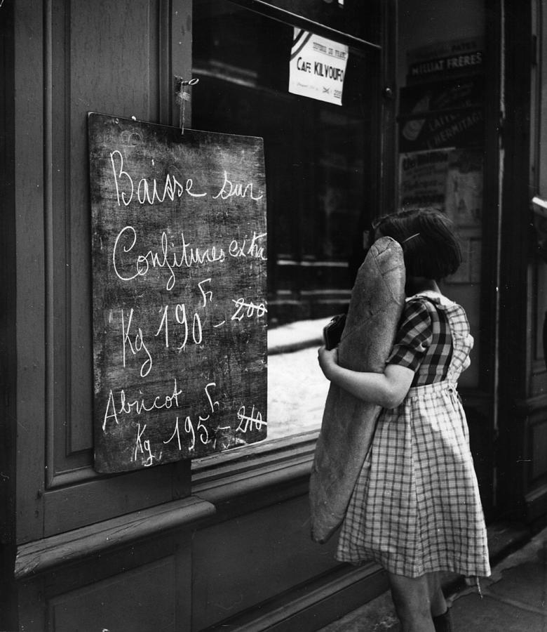 Girl And Baguette Photograph by Bert Hardy