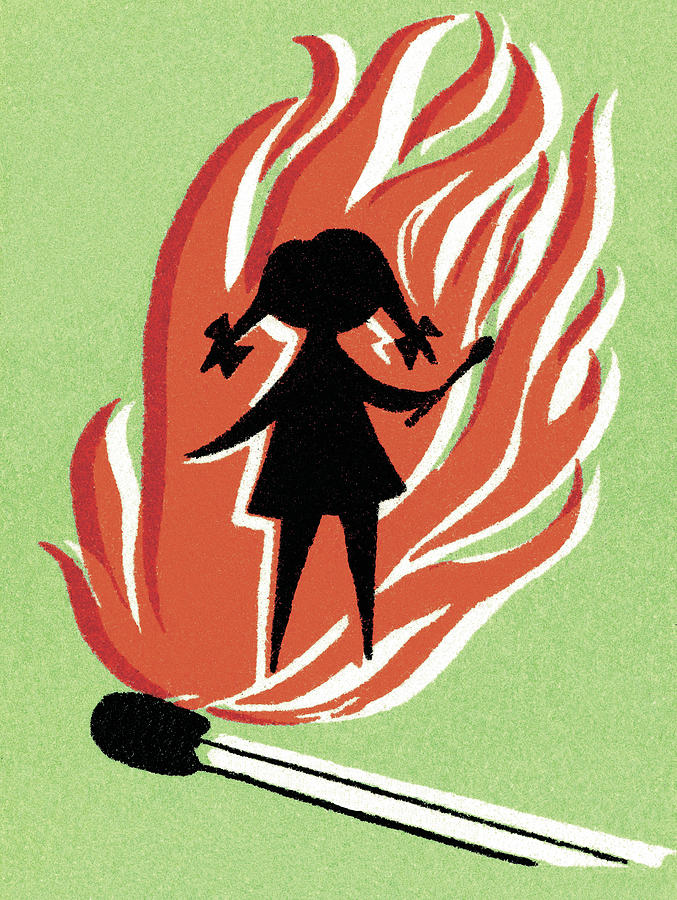 Nature Drawing - Girl and Lit Match by CSA Images