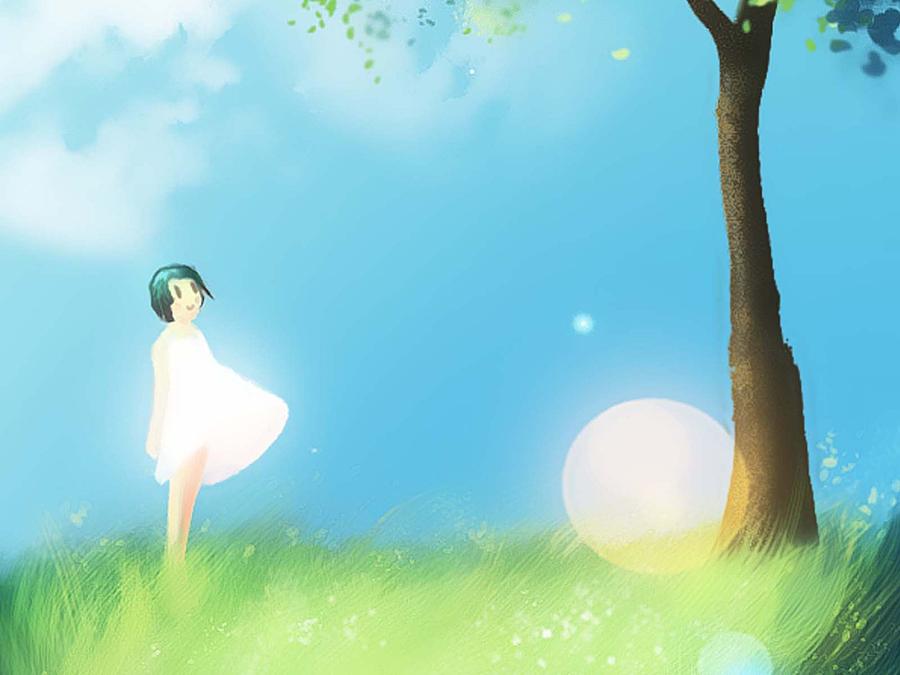 Girl And Tree Design Painting