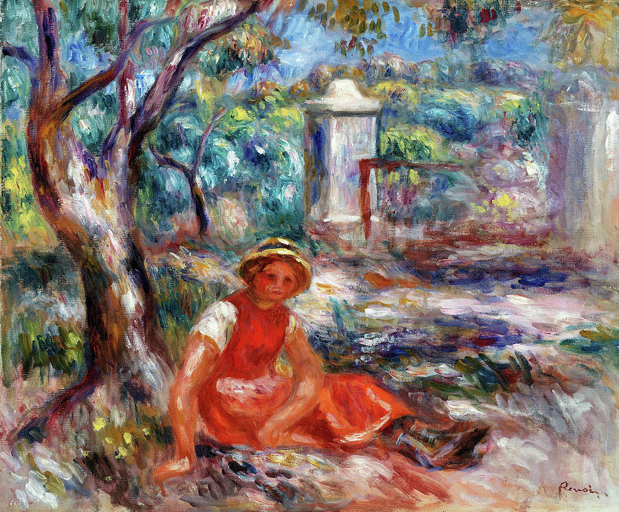 Pierre-auguste Renoir Painting - Girl At The Foot Of A Tree - Digital Remastered Edition by Pierre-Auguste Renoir Pierre-auguste Renoir Painting - Girl At The Foot Of A Tree - Digital Remastered Edition by Pierre-Auguste Renoir