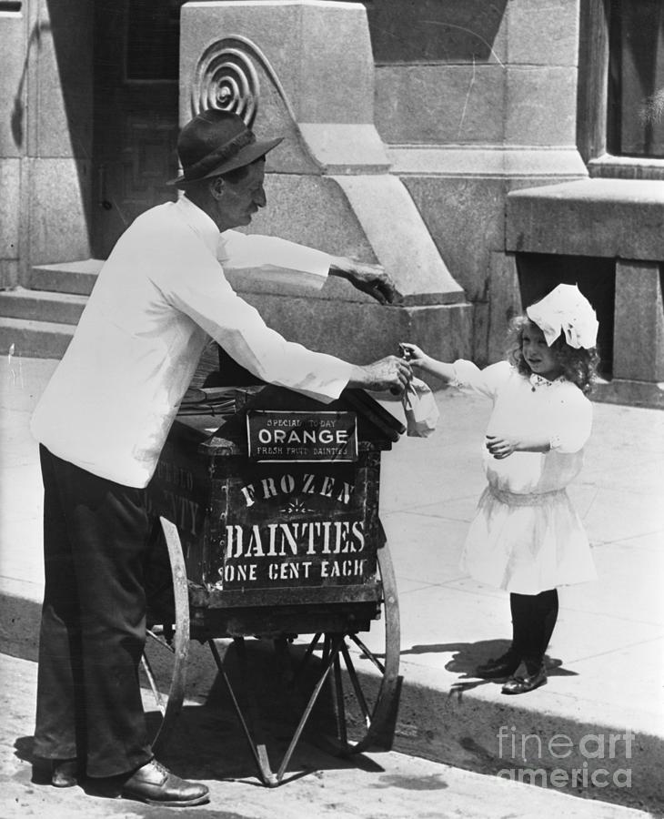 Girl Buying Frozen Dainties From Street Photograph by Bettmann
