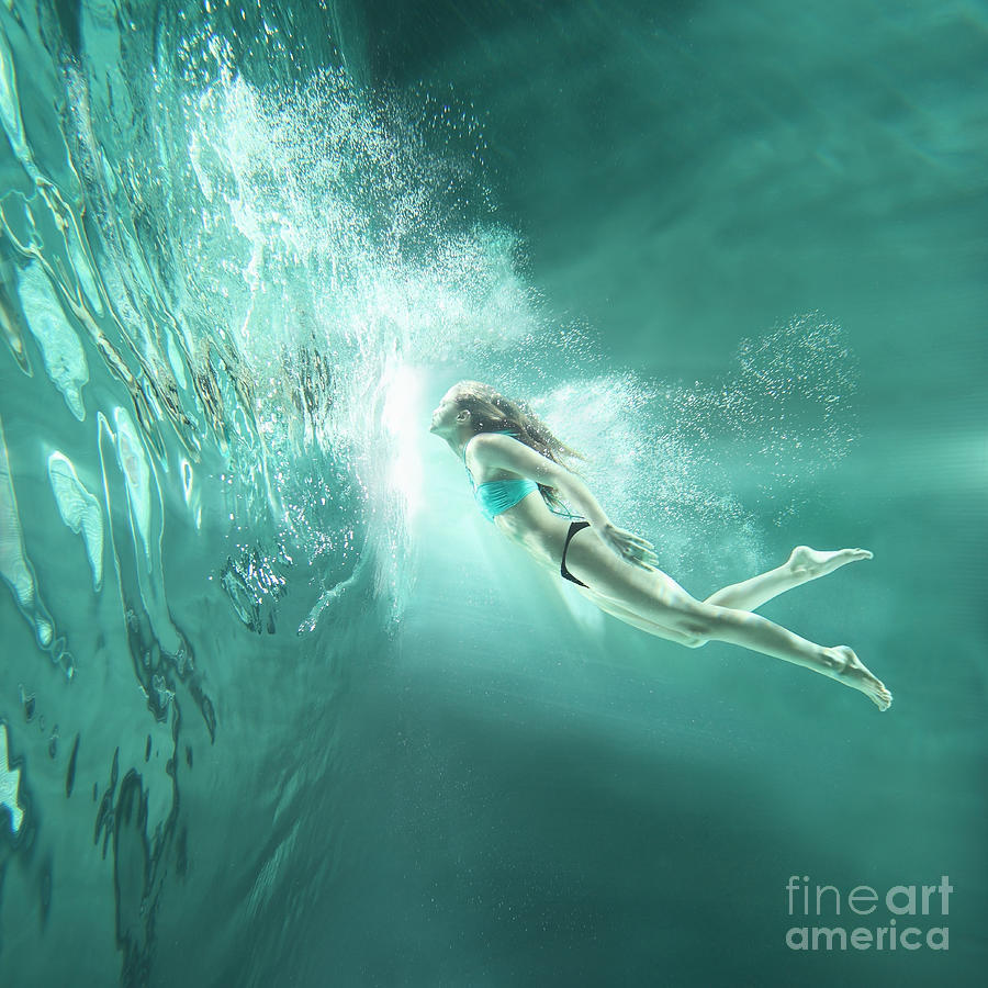 Girl Flying Underwater Photograph by Stanislaw Pytel