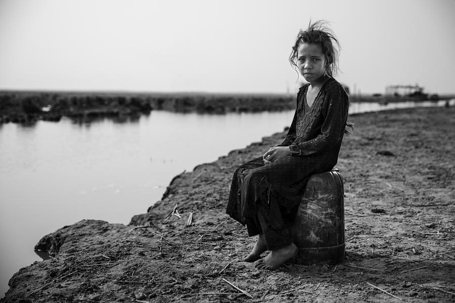 Portrait Photograph - Girl From Al Ahwar by Zuhair Al Shammaa