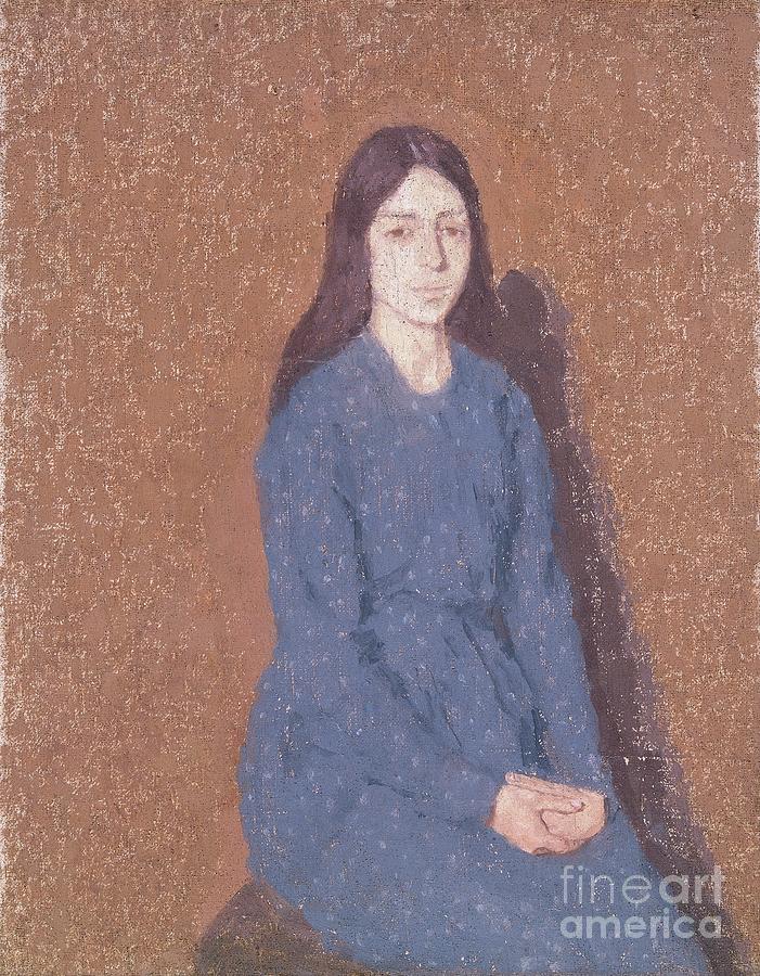 Girl In A Blue Dress, 1900-1935 Drawing by Heritage Images