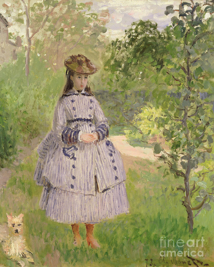 Girl in a Garden, 1873  Painting by Claude Monet