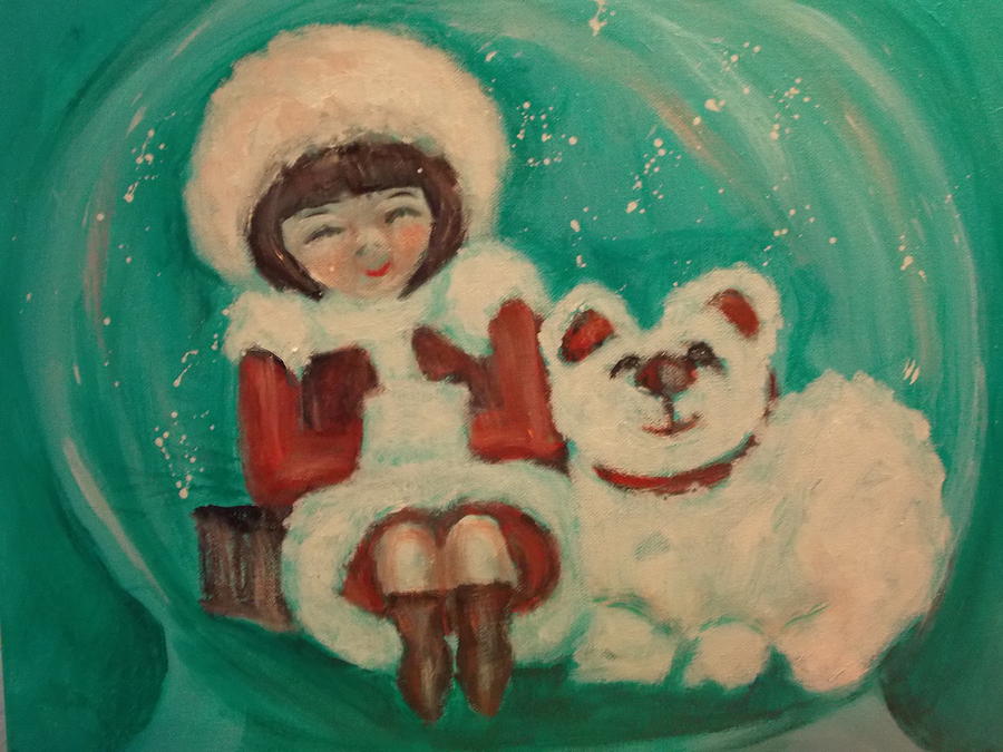 Girl in a Snow Globe Painting by Patricia Halstead