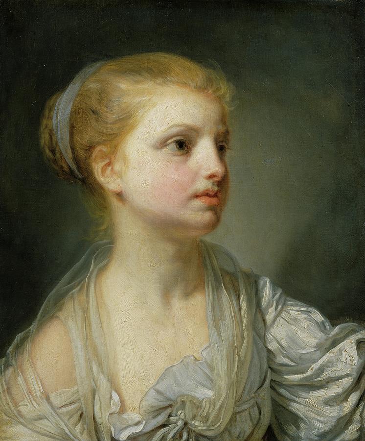 Girl In A White Dress Painting by Jean-baptiste Greuze - Fine Art America