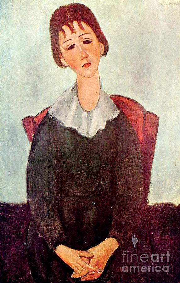 Girl In Black, 1918 Painting by Amedeo Modigliani