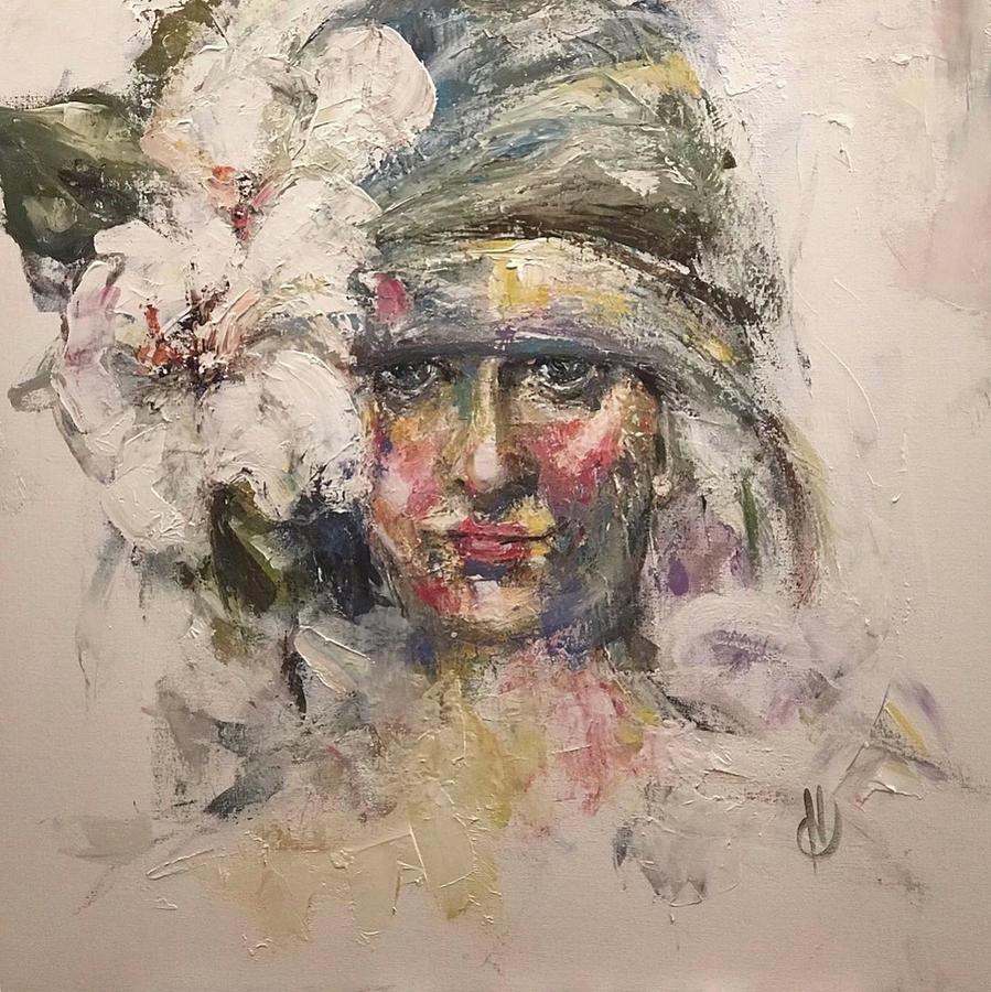 Girl in hat 1 Painting by Heather Roddy