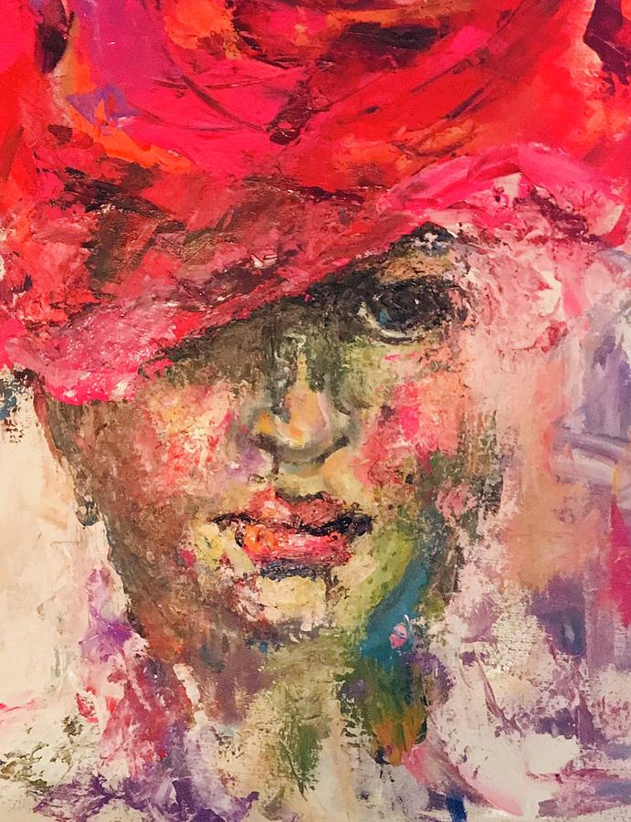 Girl in hat 3 Painting by Heather Roddy