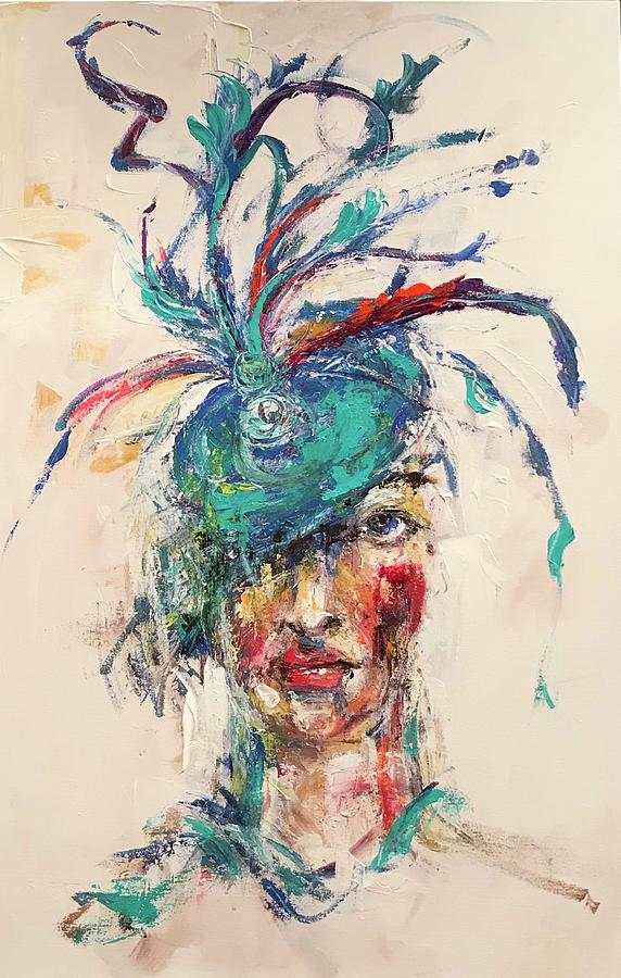 Girl in hat 4 Painting by Heather Roddy
