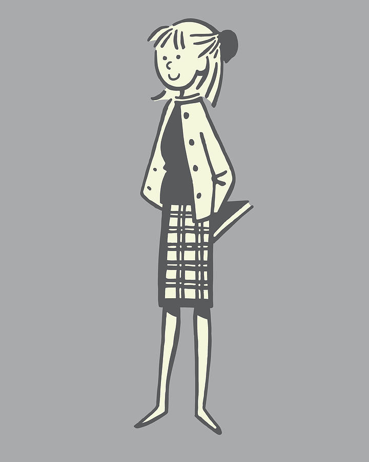 Plaid skirt outlet drawing