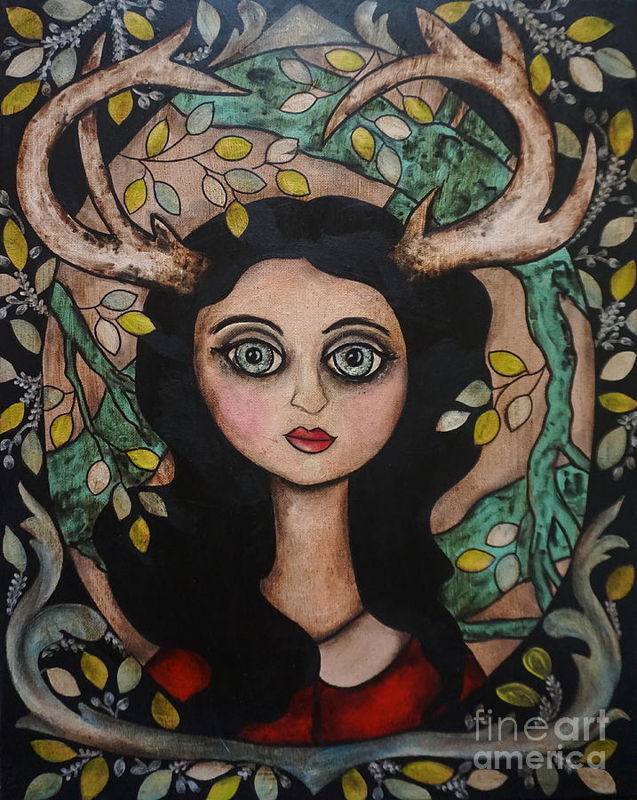 Girl in the Forest Mixed Media by Chris Jeanguenat - Fine Art America