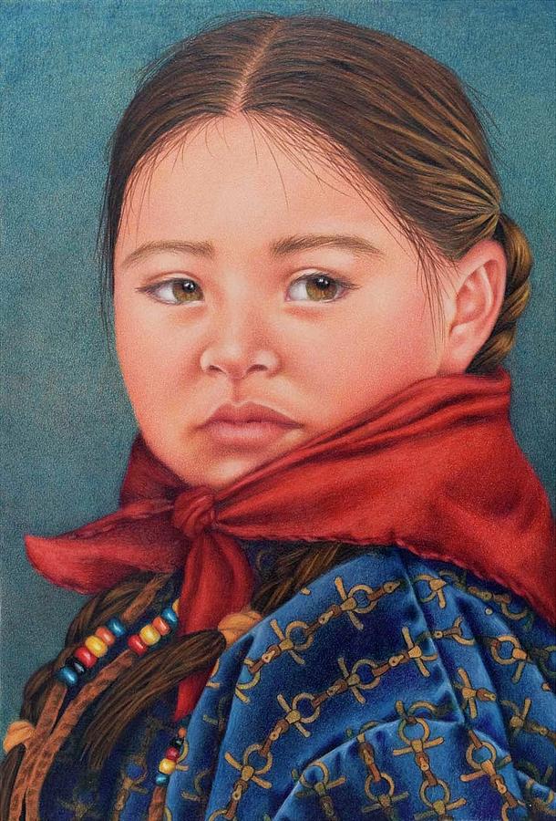 Girl in the Red Handkerchief Painting by Valerie Evans - Fine Art America