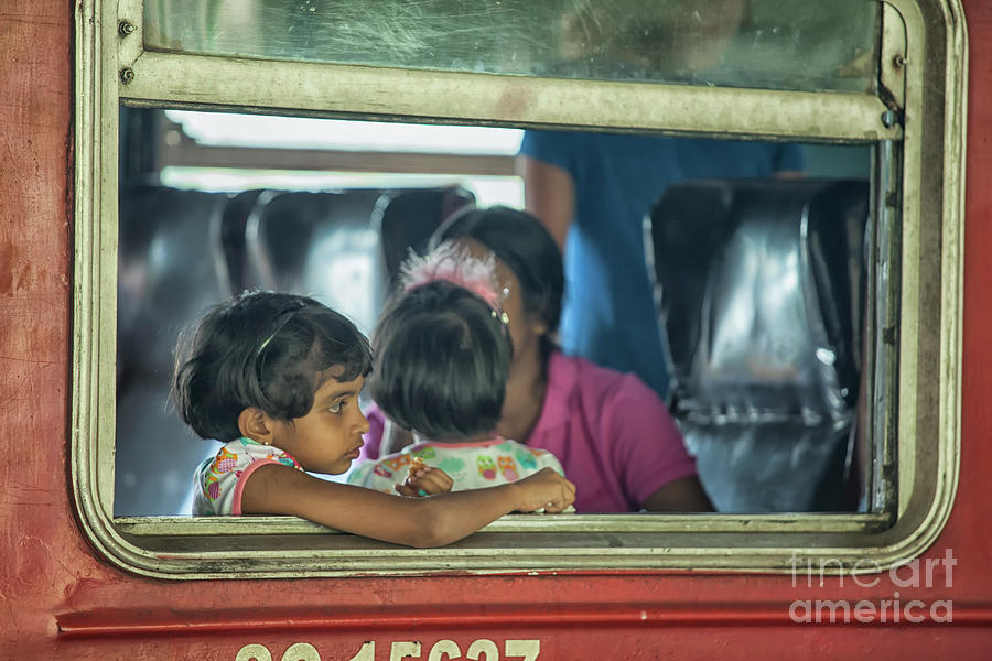 Girl in train in Sri Lanka Photograph by Patricia Hofmeester