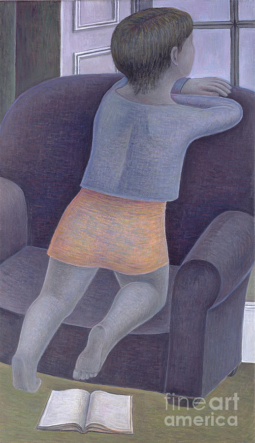 Girl On Chair By Ruth Addinall Painting by Ruth Addinall