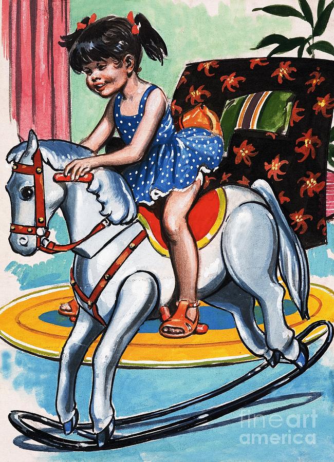 girl on rocking horse