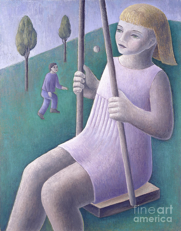 Girl On Swing, 1996 Painting by Ruth Addinall