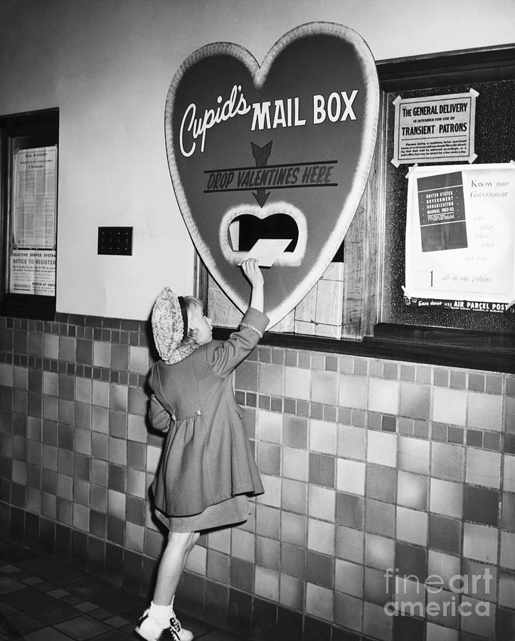 Girl Sending Her Out Her Valentine Photograph by Bettmann