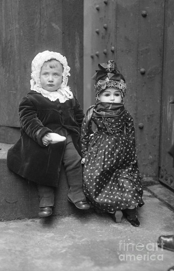 Girl Sitting Beside Doll Photograph by Bettmann