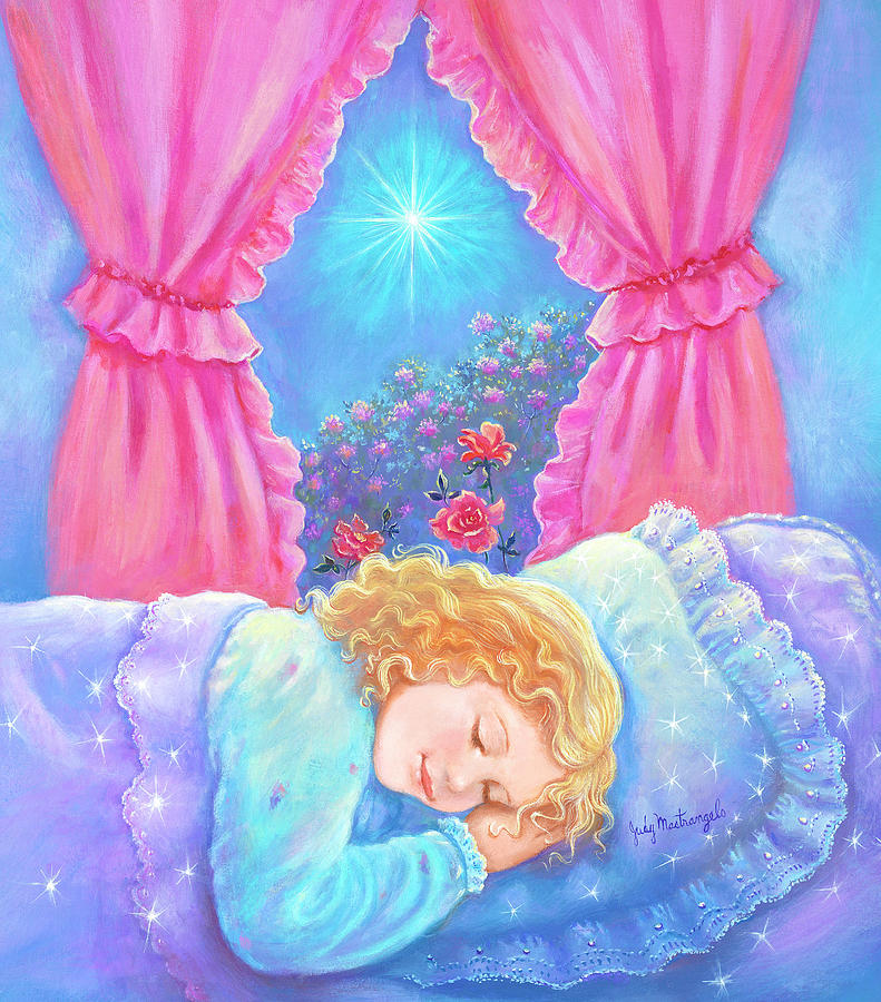 Window Painting - Girl Sleeping by Judy Mastrangelo