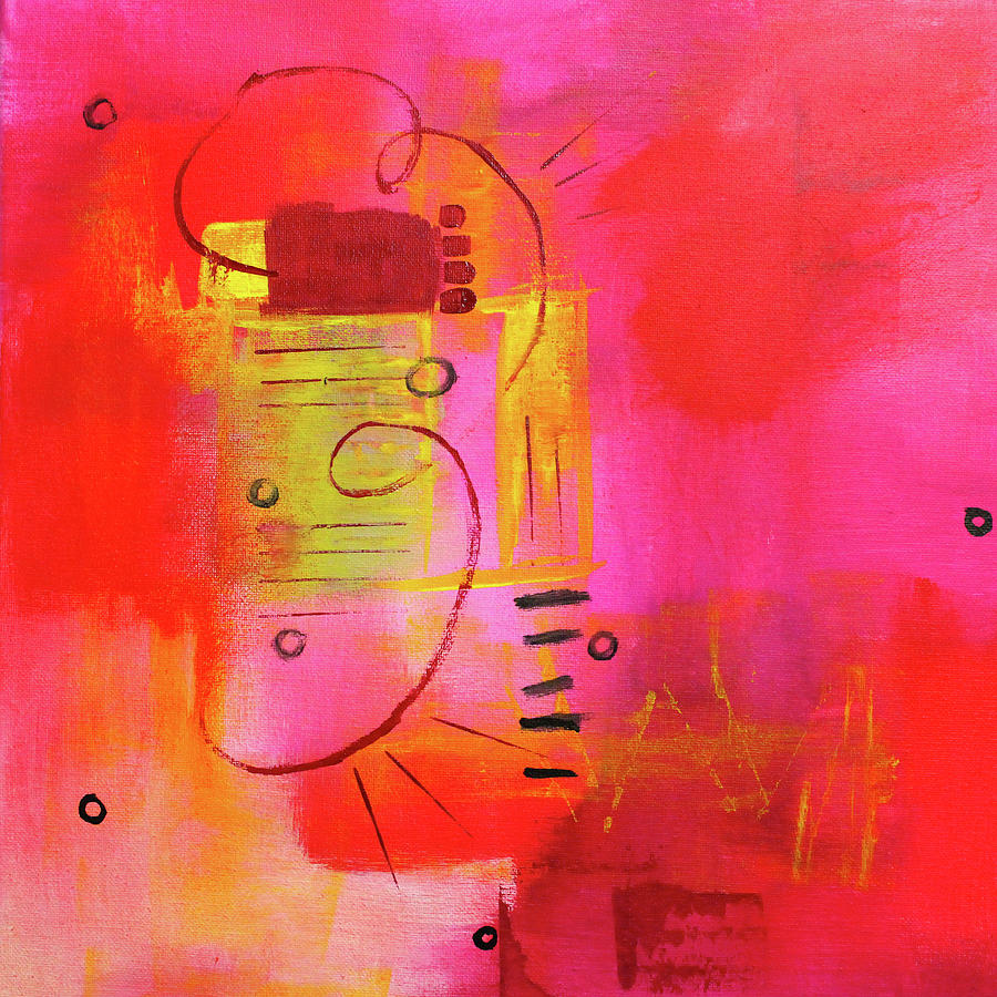 Abstract Painting - Girl Talk 1 by Nancy Merkle