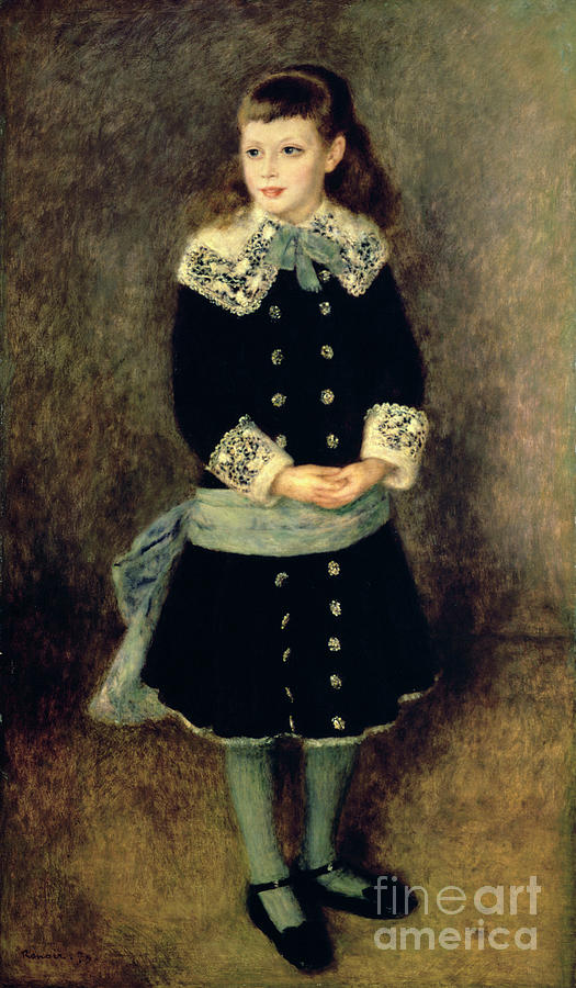 Girl With A Blue Sash, Late 19thearly Drawing by Print Collector