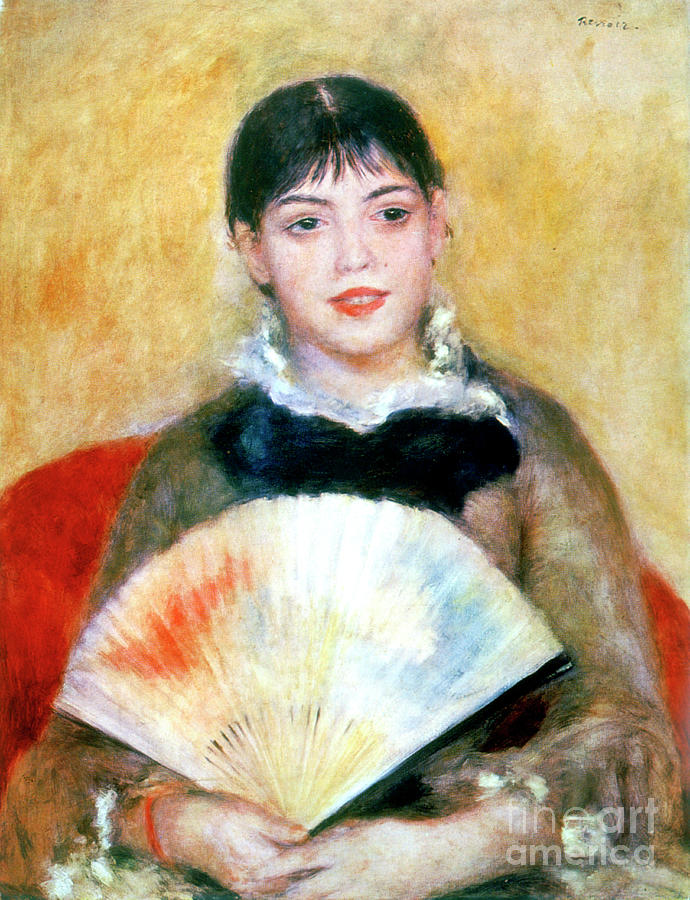 Girl With A Fan, 1881. Artist Drawing by Print Collector