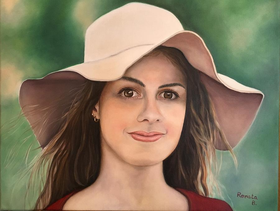 Girl with a hat Painting by Renata Bosnjak
