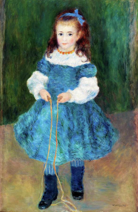 Paris Painting - Girl with a Jump Rope - Digital Remastered Edition by Pierre-Auguste Renoir